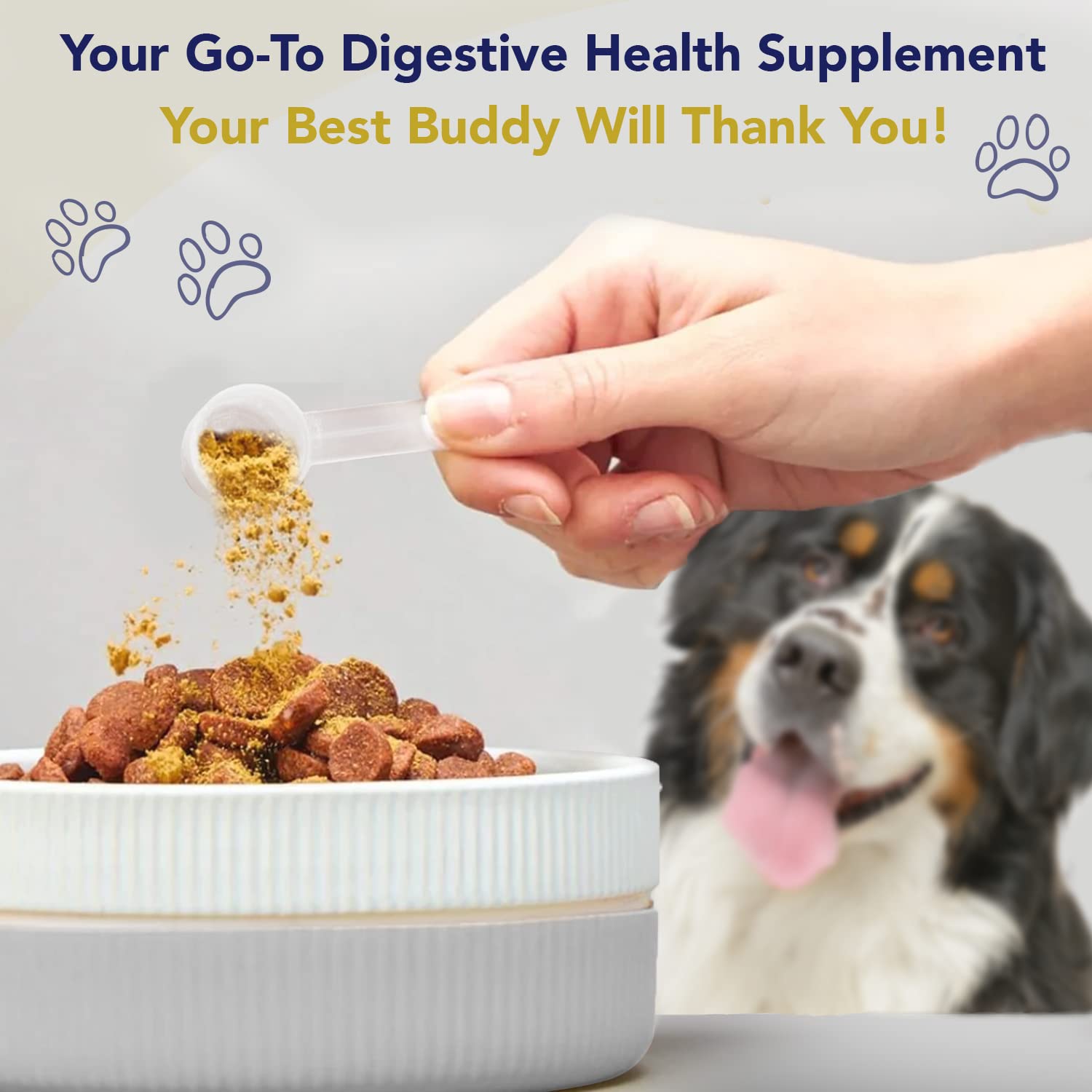 Probiotics for Dogs Digestive Health (Chicken & Bacon) - Dog Probiotic Powder Relieve Diarrhea, Constipation, & More - Dog Calmi